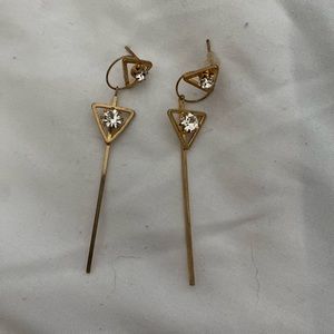 Gold dangling earrings